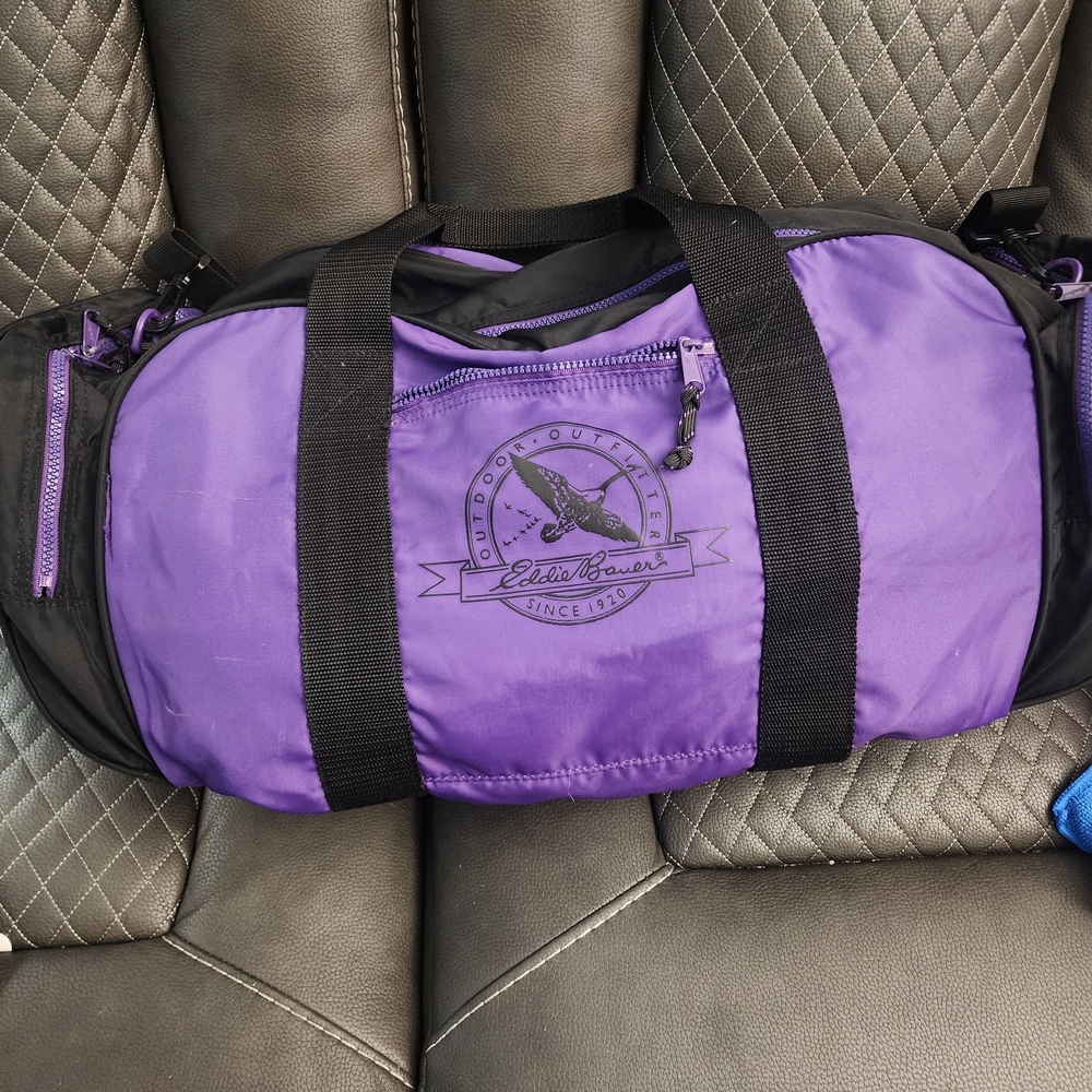 Eddie Bauer Vibrant Purple Duffel with Black Accents